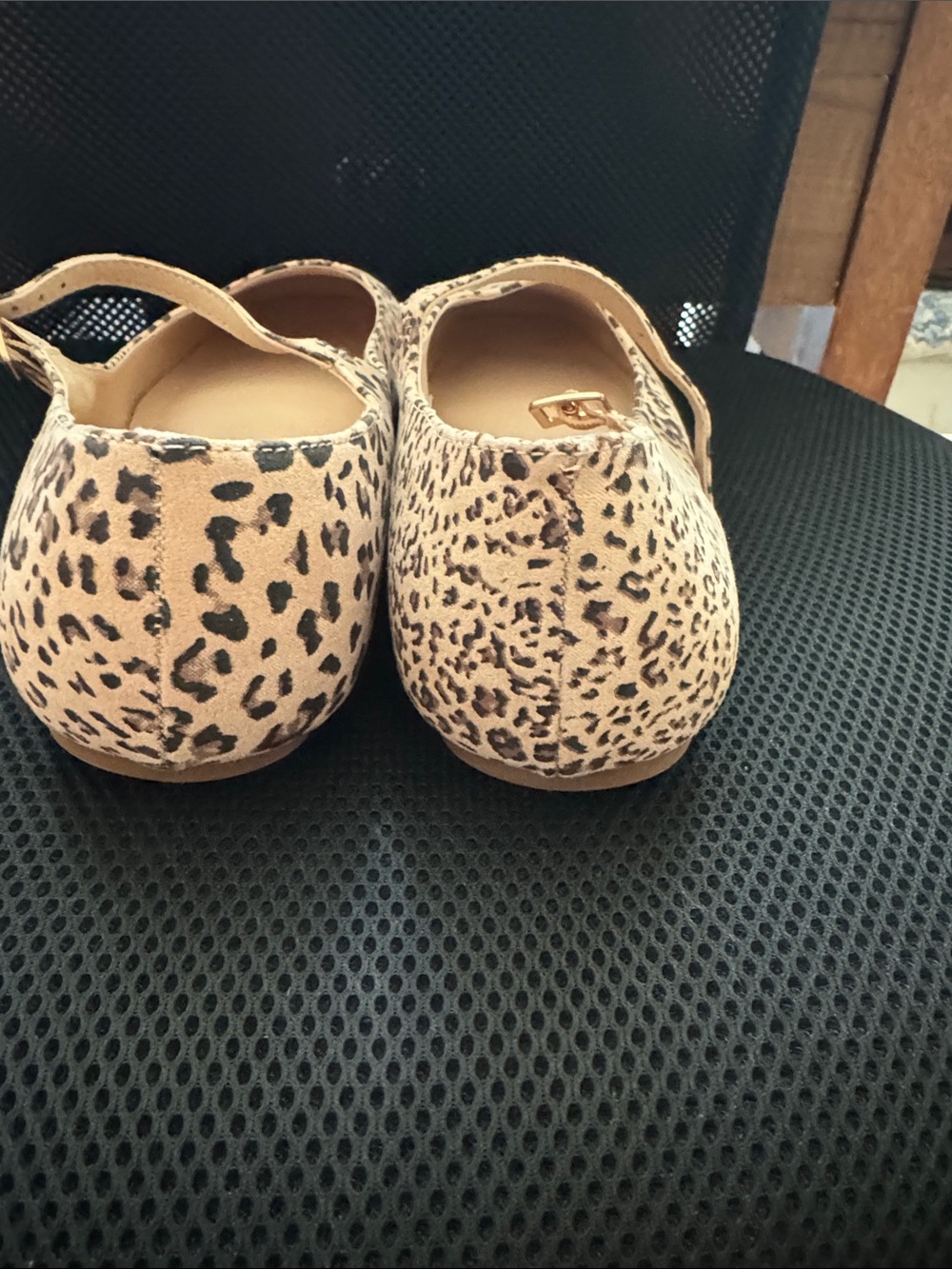 Journee Collection Leopard Print Mary Jane Flats - Beige/Black - Picture 2 of 4